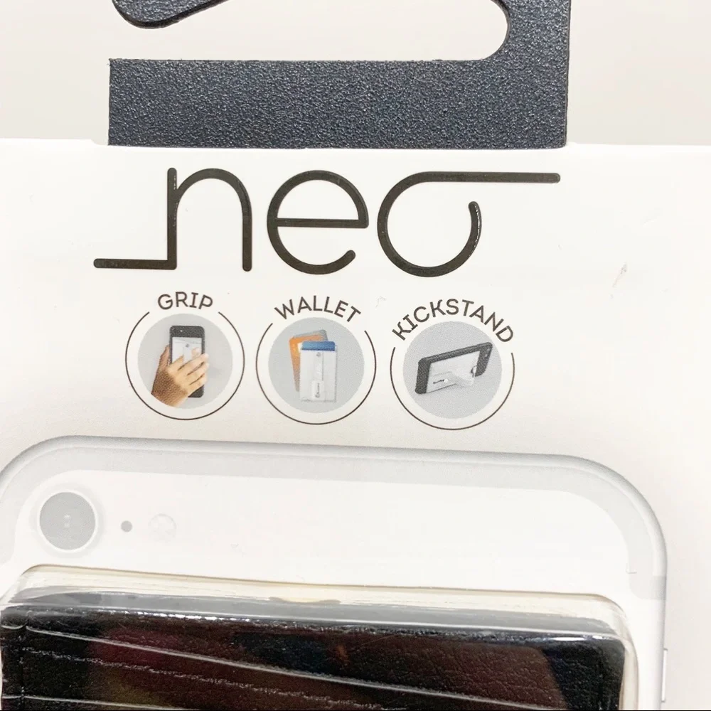 Neo Black universal phone wallet grip stand holder